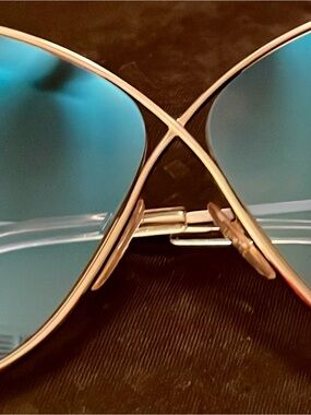 Blue Lens Women's Aviator Sunglasses - Gold Frame